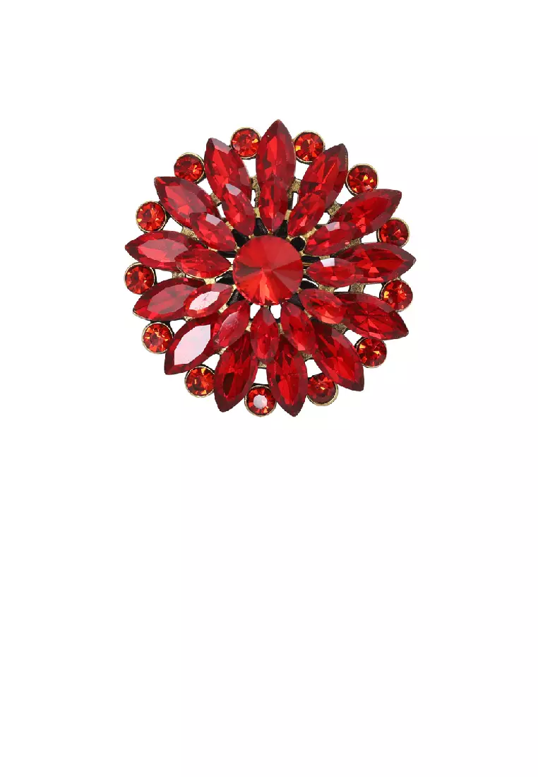 Red flower brooch on sale