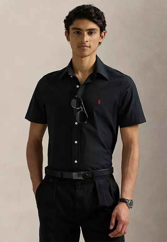 Custom Fit Stretch Poplin Shirt