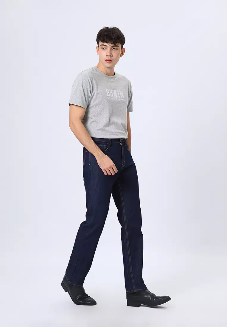 801 Reguler Fit Slub Jeans Dark Blue Indigo - Celana Panjang Denim Pria