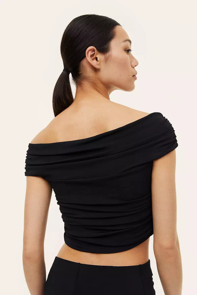 Black bardot best sale top h&m