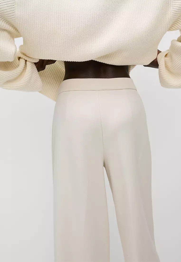 Jersey Elasticated Waist Wide Leg Trousers