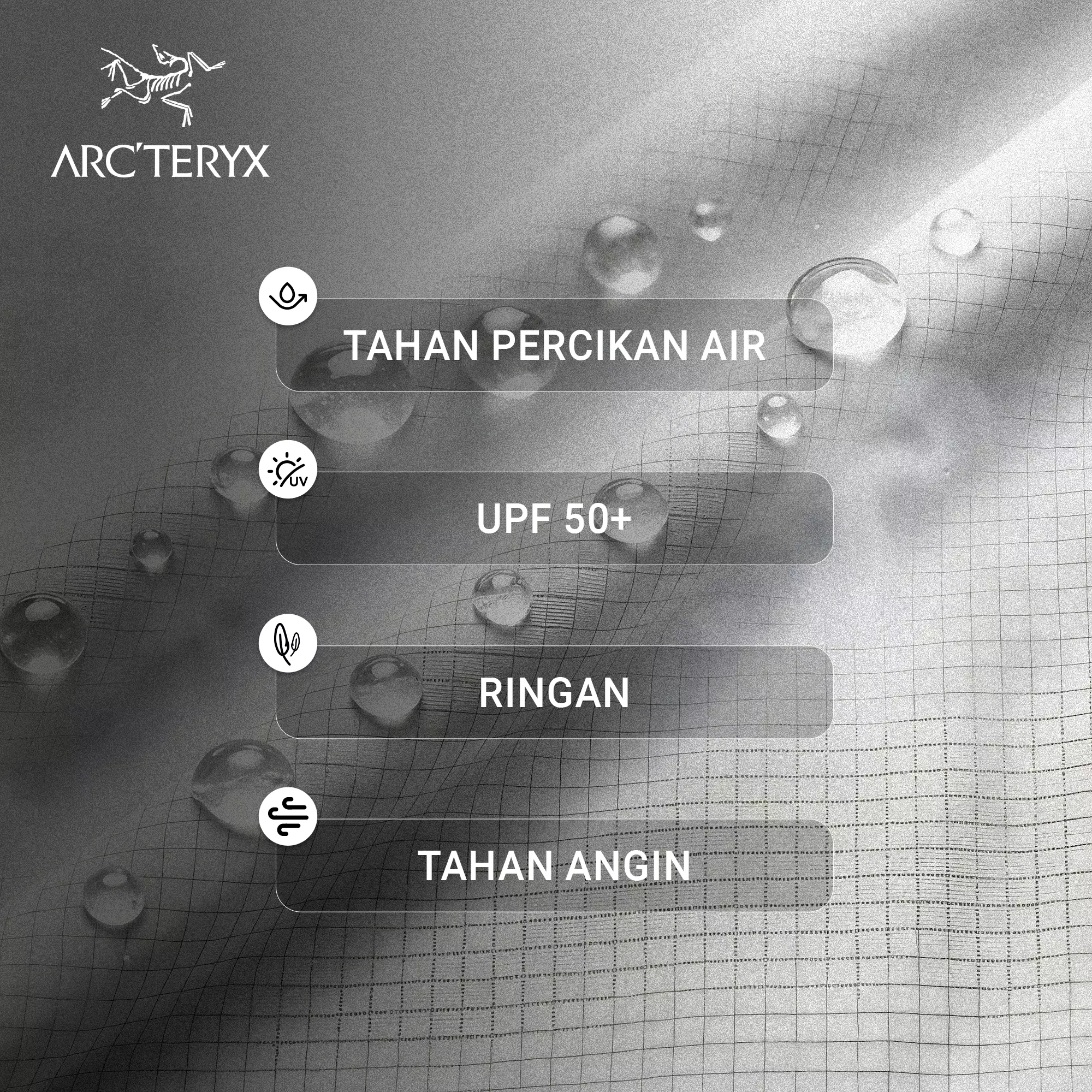 ARC'TERYX PENIDA Jacket – Jaket Outdoor Tahan Air & Angin
