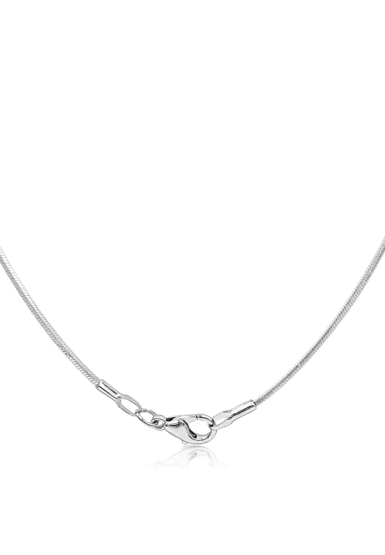 Alette Clover Pink Diamond Simulant Zirconia Pierced Stud Earrings with Pendant Chain Necklace Jewelry Gift Set