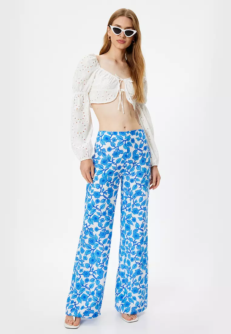 Wide Leg Floral Trousers