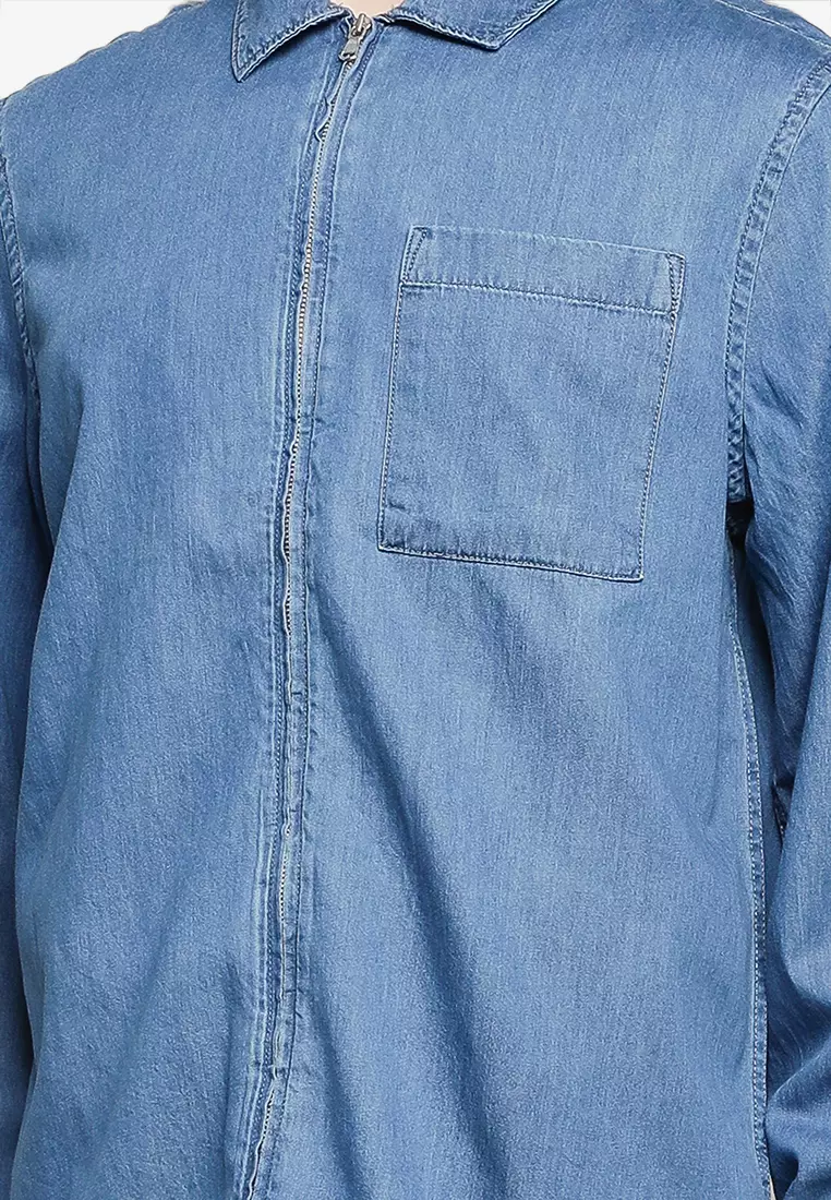 Zip Denim Shirt