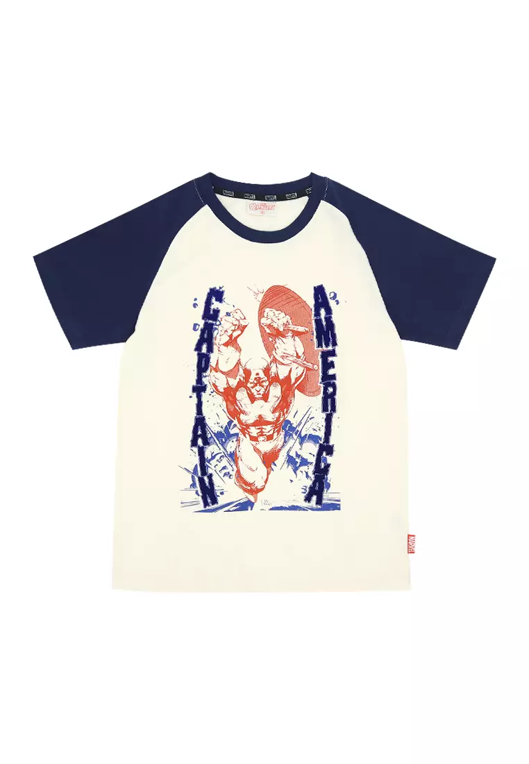 Boys Licensed Graphic Raglan T-Shirt "Captain America"
