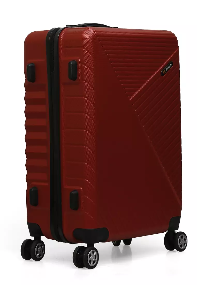 Isvara Tas Koper Hardcase Fiber One Set Unisex Large Compartment Suitcase Code Lock System Material ABS+PVC Coated ORIGINAL - Red