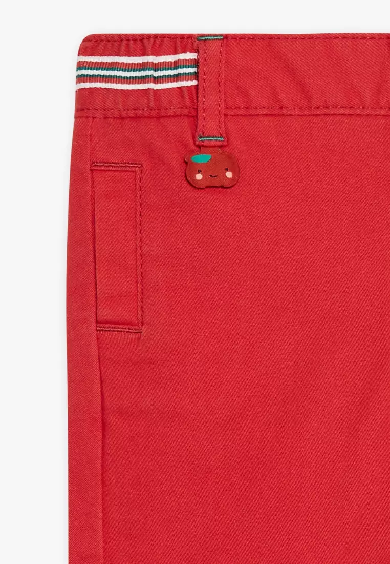 Red hotsell twill shorts