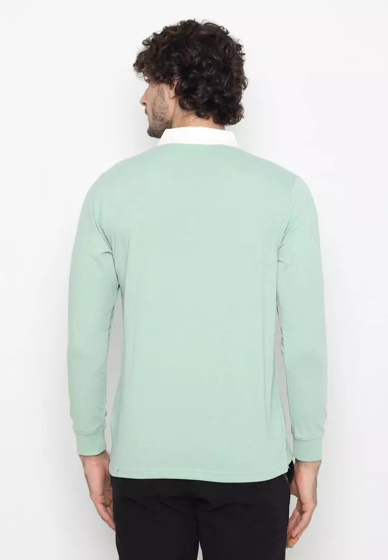 Matsuda Kaos Rugby Polo Shirt Pria Lengan Panjang Fujidera