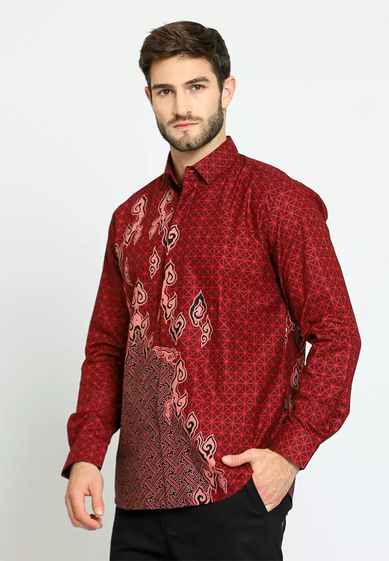 My Aksa Batik Pria Kemeja Panjang Furing Axton Alma