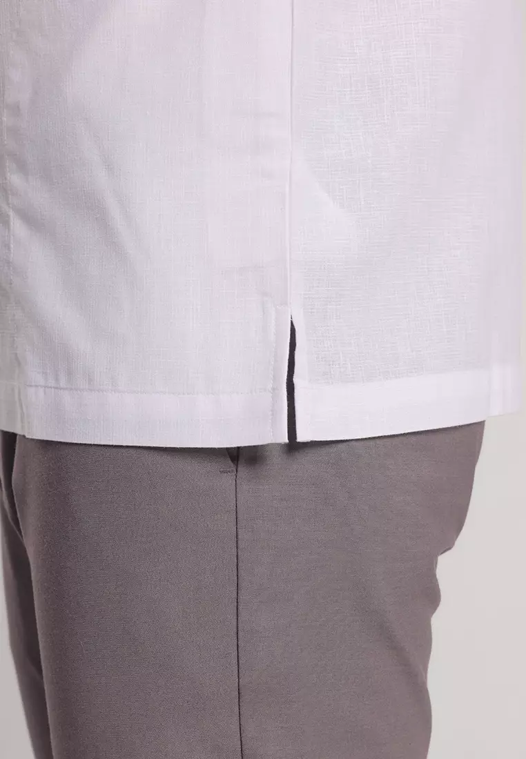 MOC Kemeja Koko Lengan Pendek Pria Majid - White