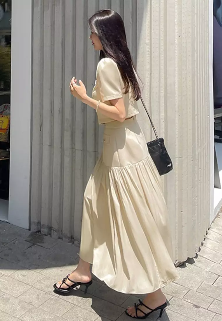 2025 New Arrival Short Sleeve Jacket High Waist Skirt Suit CA25060335BE