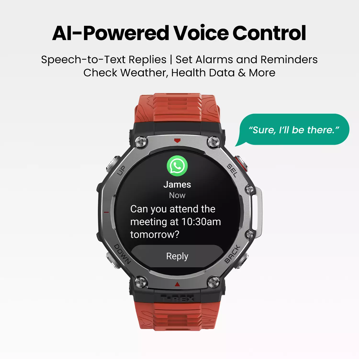 Amazfit T-Rex 3 Lava 48mm | 27 Days Battery | 170+ Sports Modes | Water Resistance 10 ATM | GPS Smartwatch