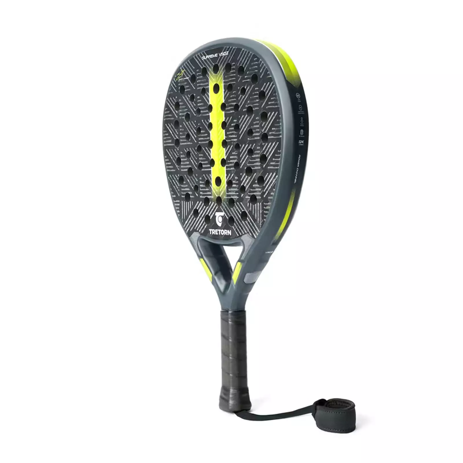 Raket Padel Tretorn Supreme VSQZ 12K 355-365g Black Yellow