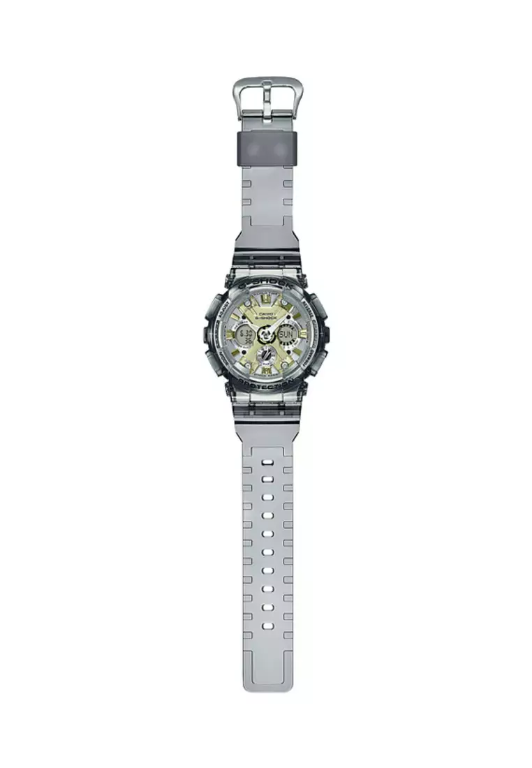 Women's Analog-Digital Watch GMA-S120GS-8A Grey Skeleton Resin Band Ladies Sport Watch