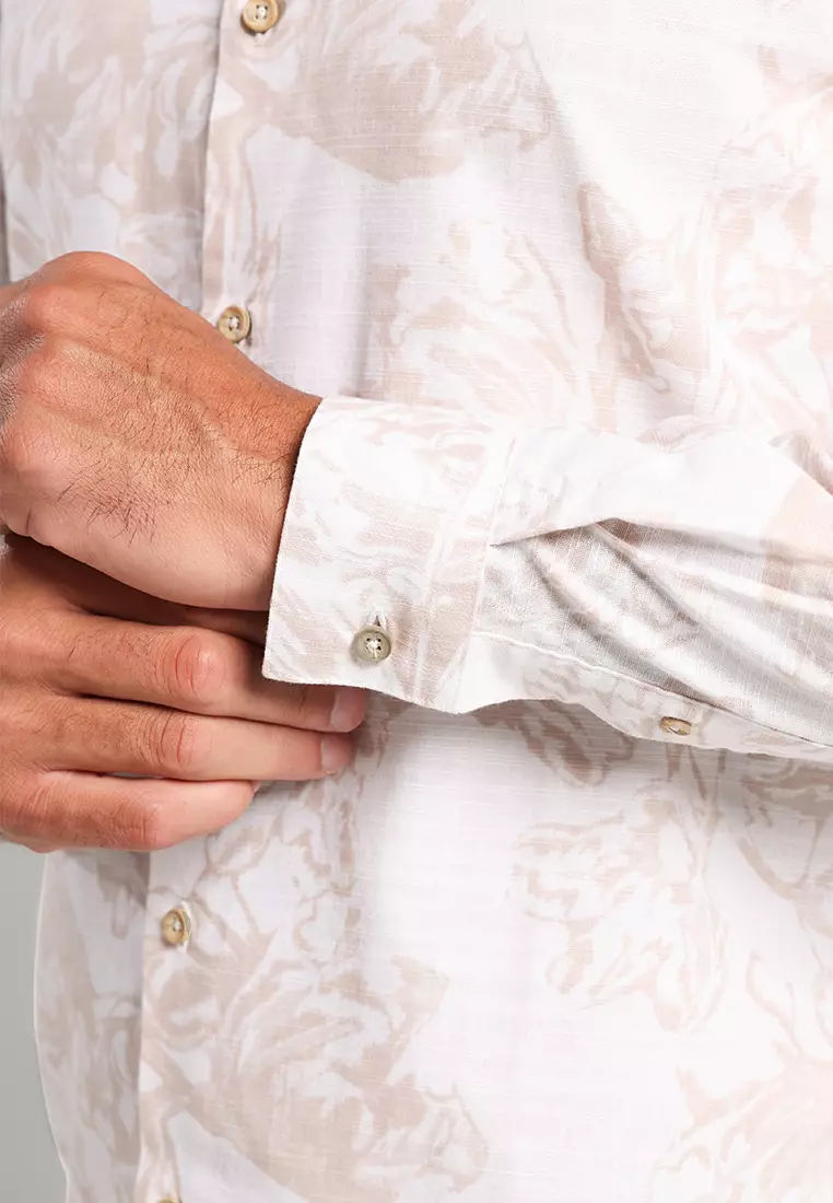 MOC Kemeja Shanghai Lengan Panjang Pria Kamil - Khaki