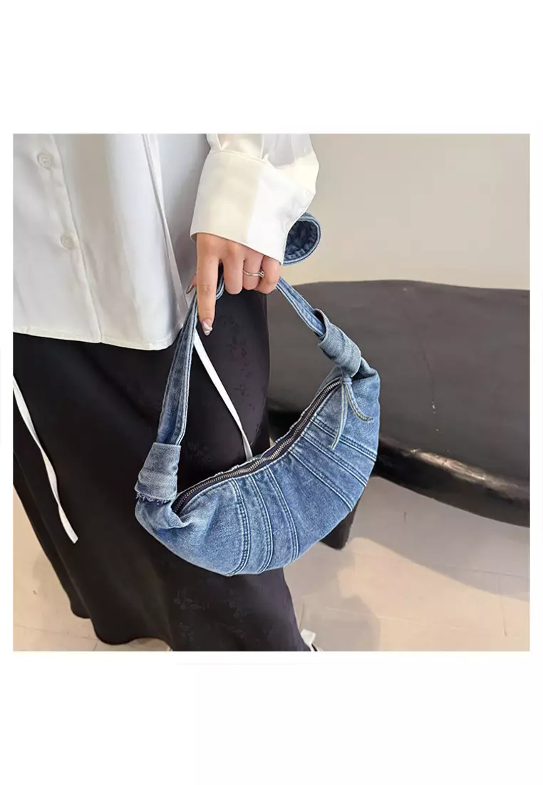Denim casual Japanese shoulder bag crossbody dumpling bag
