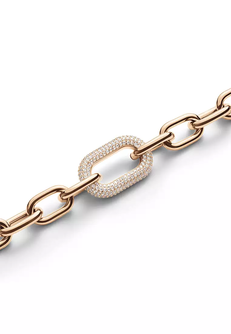 Crystal Link Necklace Rose Gold Fashion Necklace for women and men - Stainless Steel & Crystal - DW Official Jewelry - Authentic