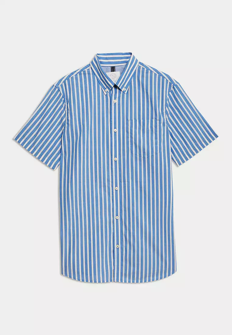Easy Iron Striped Oxford Shirt
