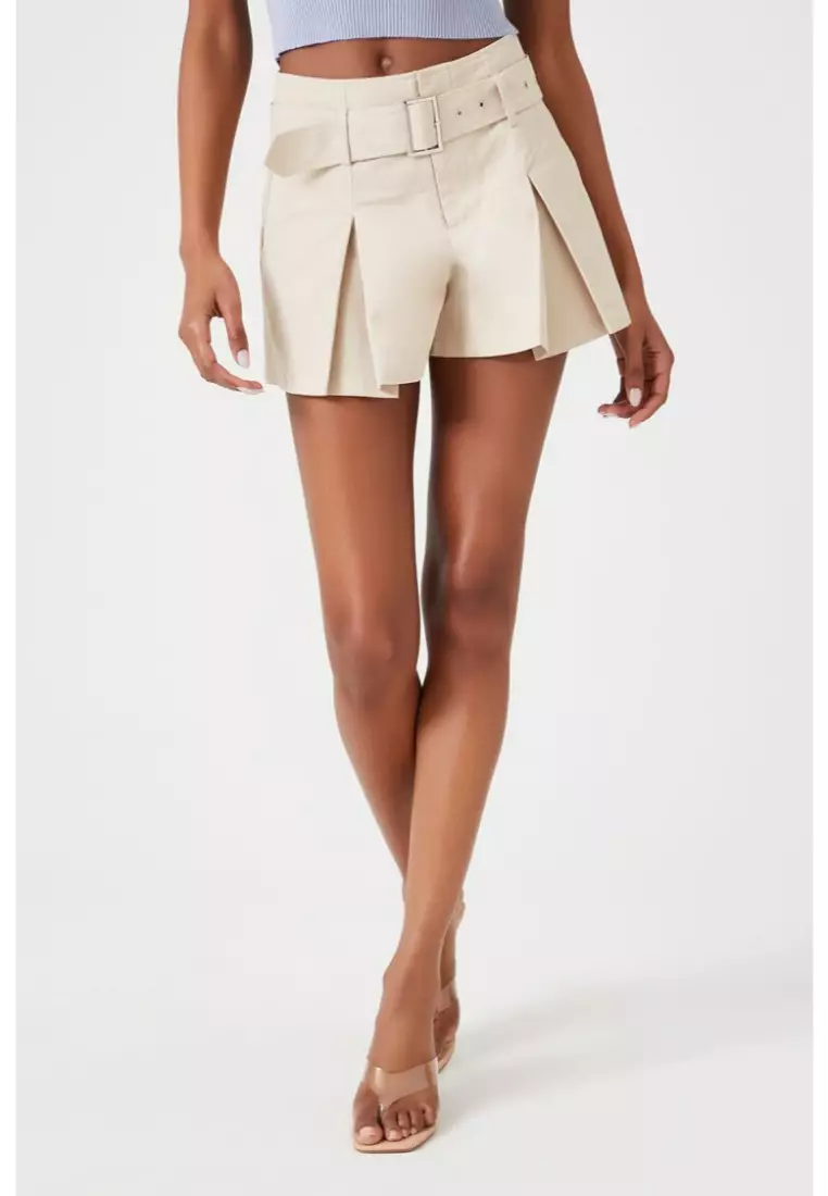 Buy FOREVER 21 Belted Twill Mid Rise Shorts 2024 Online ZALORA