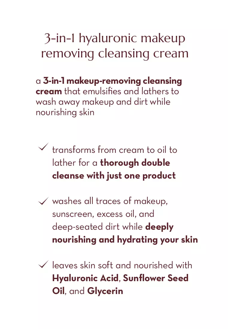 3-In-1 Hyaluronic Makeup Removing Cleansing Cream