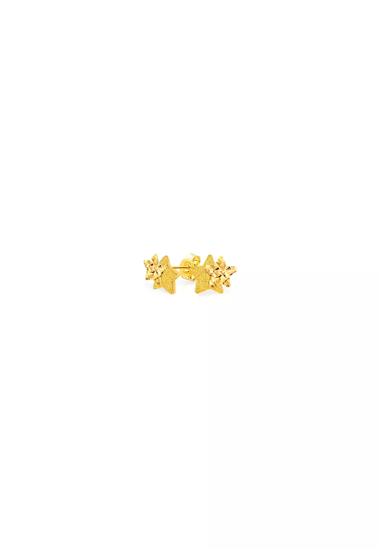 375/9K Gold Star Earrings S118