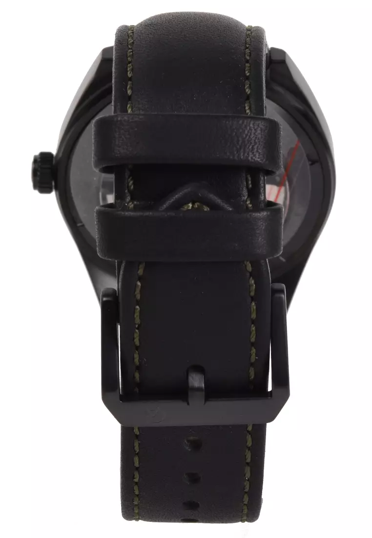 Alexandre Christie - Jam Tangan Pria - Black Green - Leather Strap - 3040MALIPGN