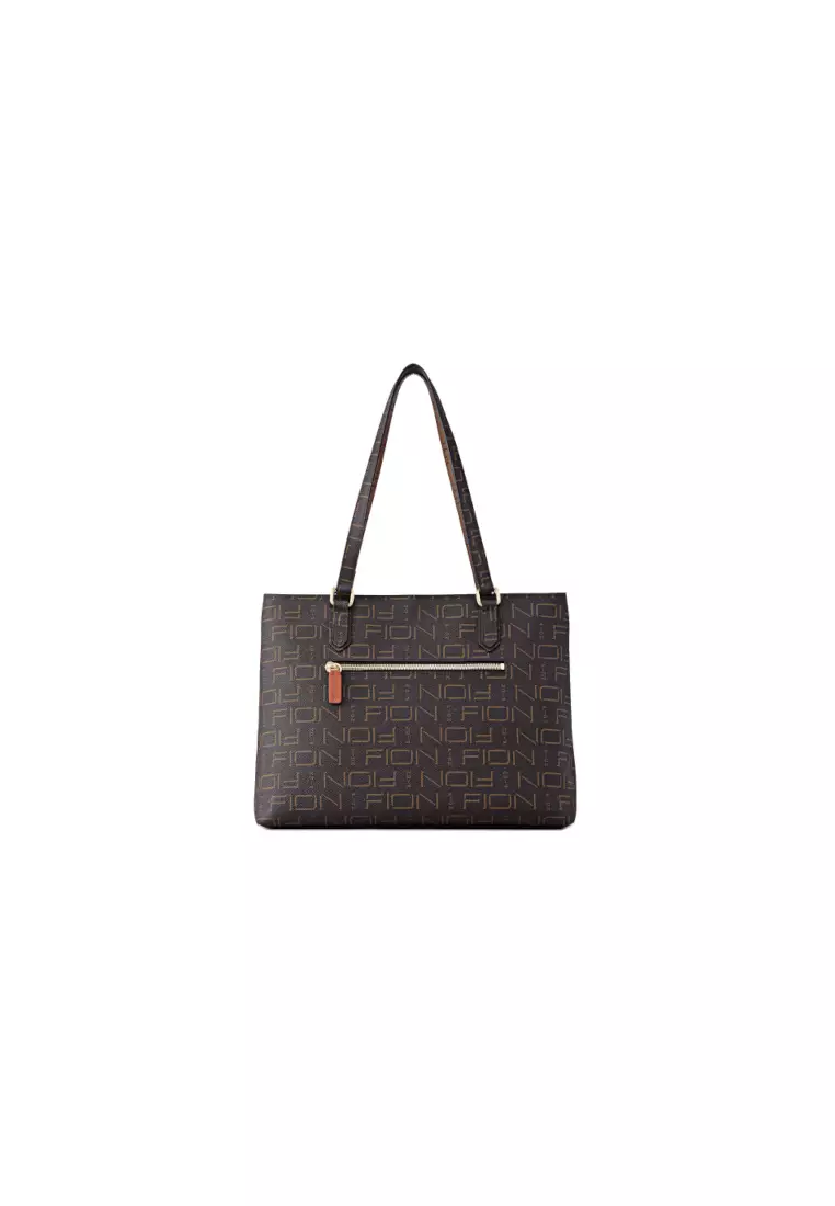 Buy FION FION Monogram PVC with Leather Duotone Tote Bag Online ...
