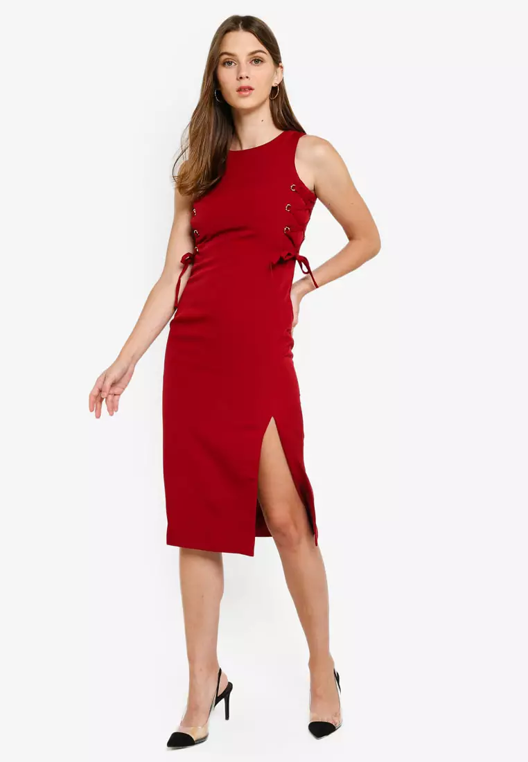 dkny red dress at macy's