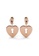 Her Jewellery gold Heart Lock Earrings (Rose Gold) - Made with premium grade crystals from Austria A699CAC67E8255GS_4