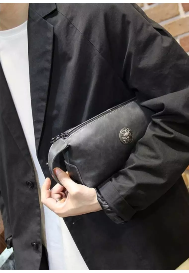 Kleine Dark Grey Dompet Tas Tangan Clutch
