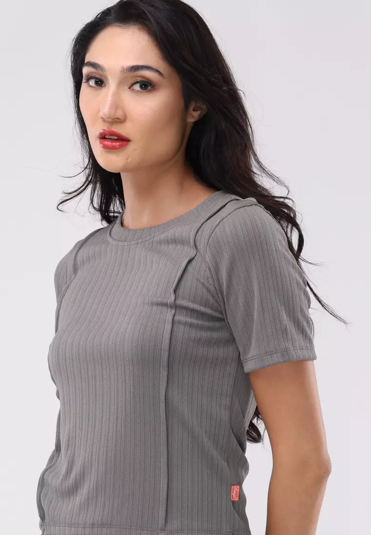 Short Slvs. Round Neck Basic Top