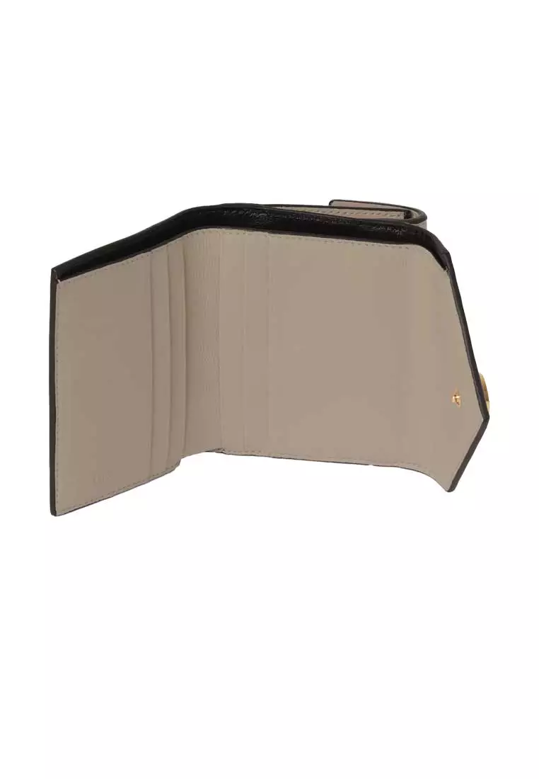 Small Envelope Trifold Wallet In Grained Leather Motty Grey CHC25SP543O93