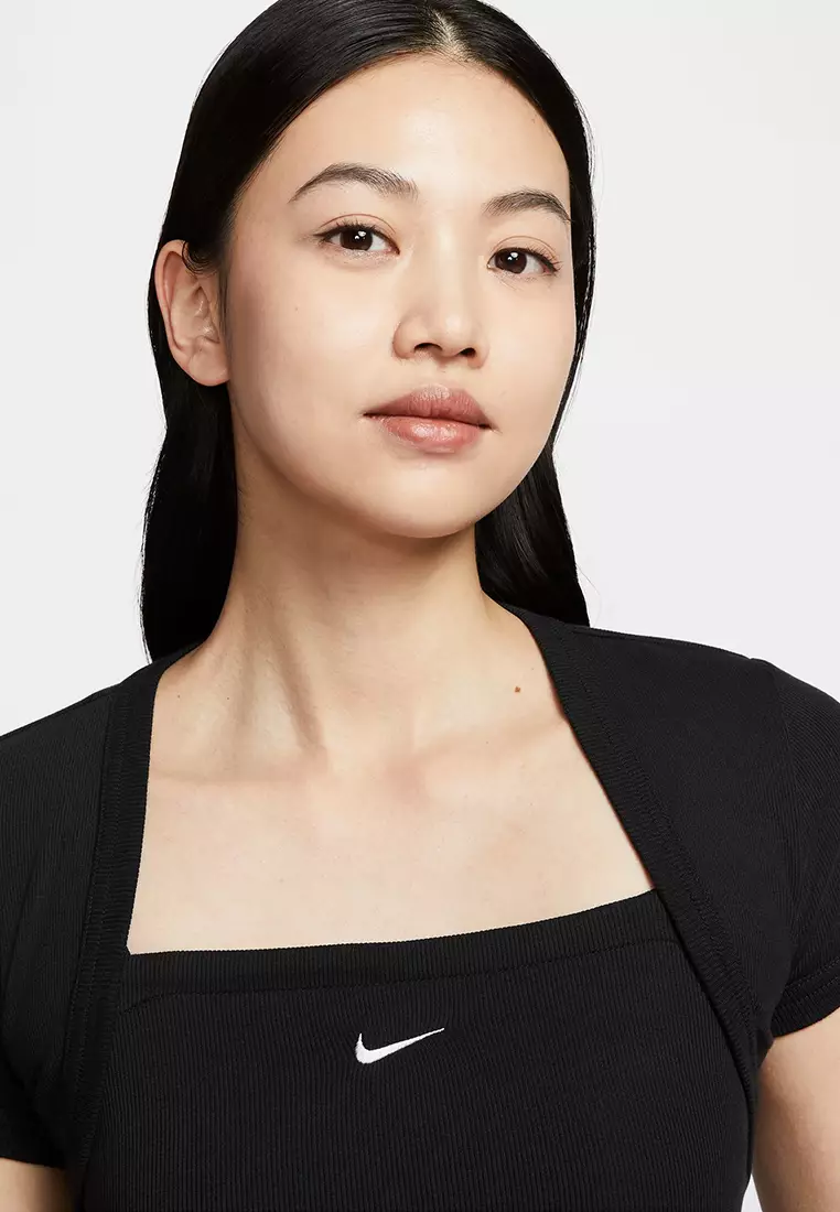 Sportswear Chill Knit Tight Cropped Mini-Rib 2-in-1 Top