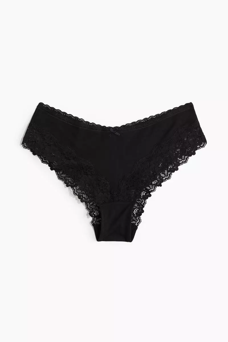 3-pack cotton and lace hipster briefs
