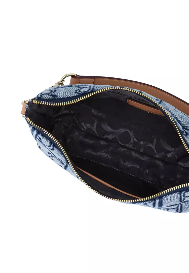 Carlo GEO Denim Shoulder Crossbody - Dark Blue