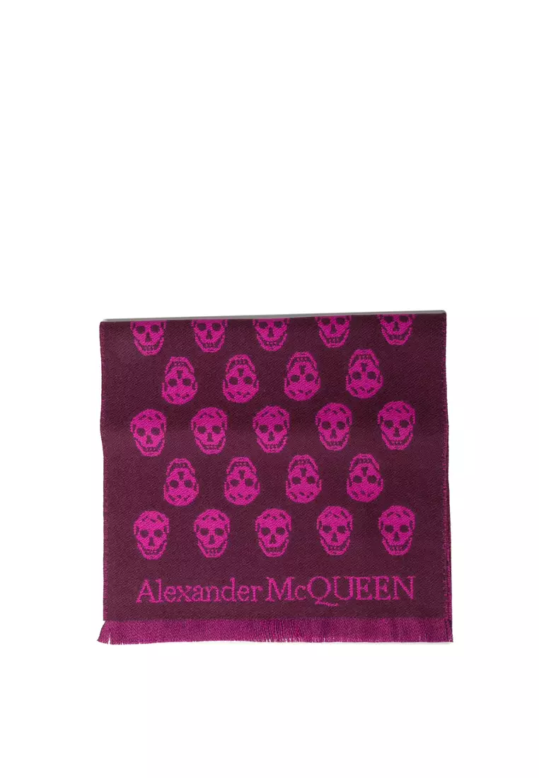 Alexander mcqueen purple skull scarf sale