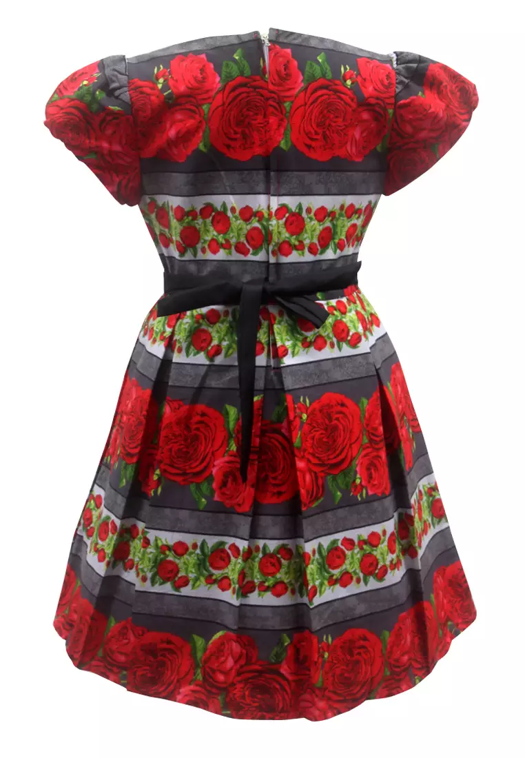 Two Mix Dress Anak Perempuan Motif Bunga Cantik - Baju Anak Perempuan 3988