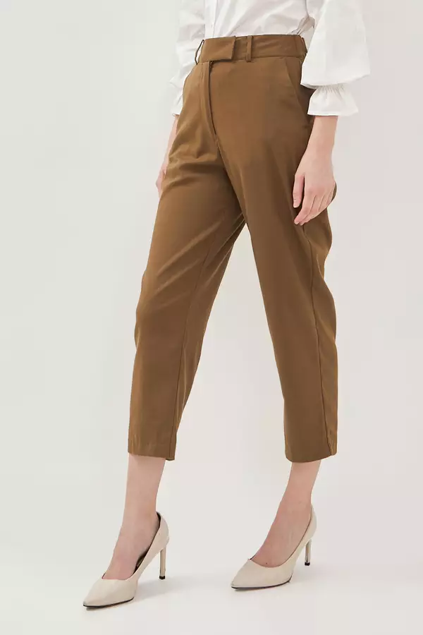 Minimal Terra Ankle Baggy Pants - Brown