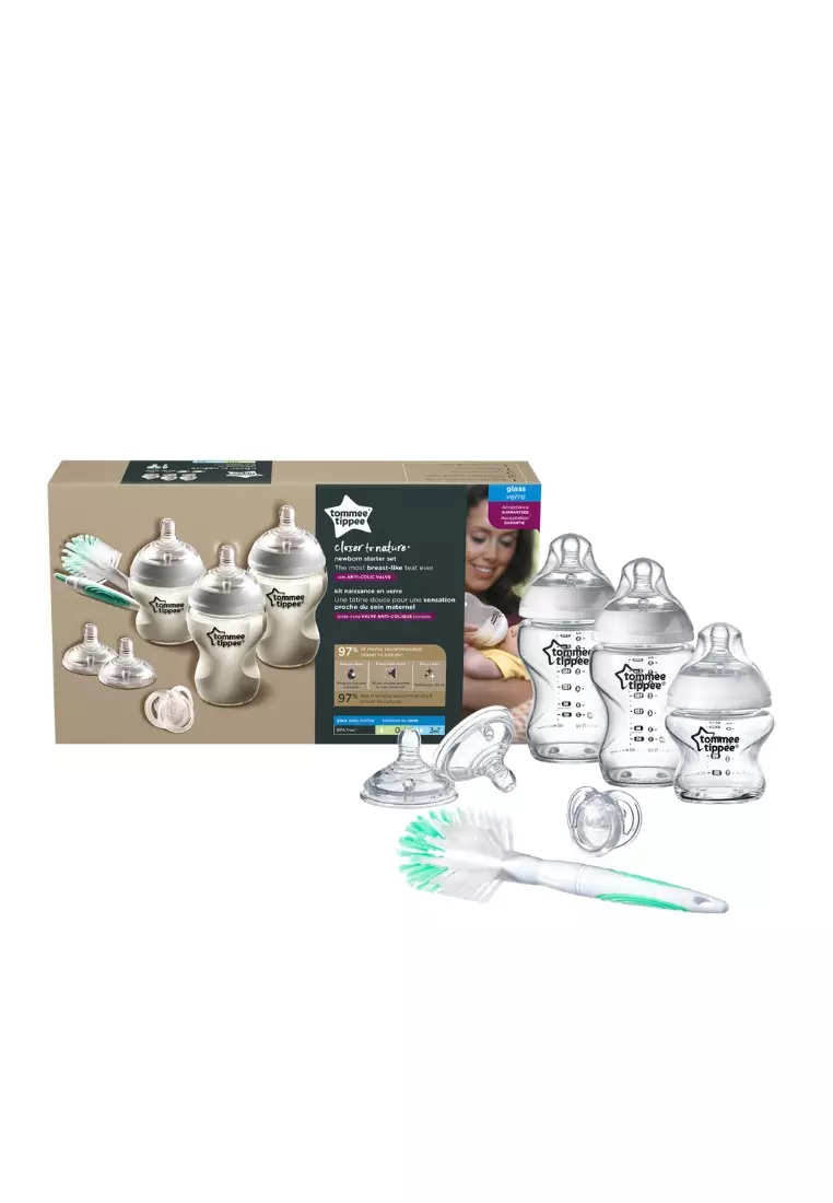 ClsoertoNature PP Feeding Bottle Newborn Starter Set 0+ months, Slow Flow Teat, 6-pack