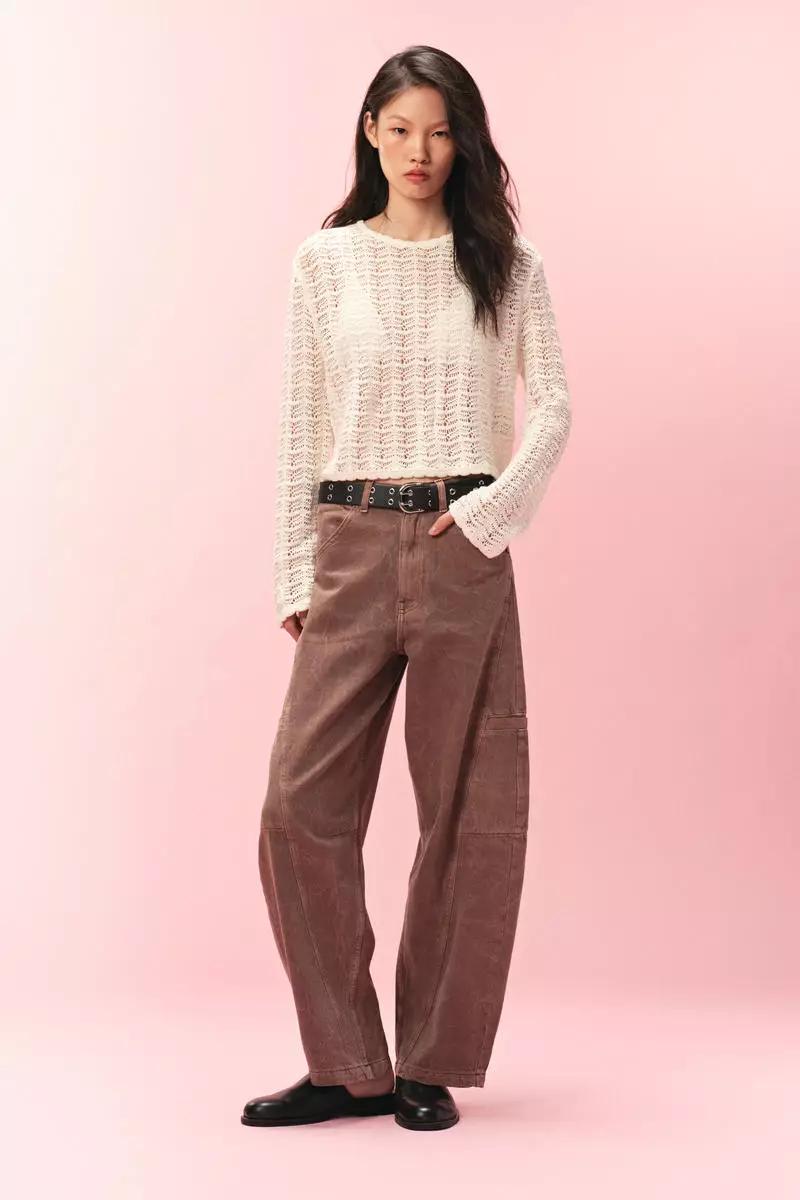 Pointelle-knit jumper