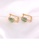 Glamorousky white 925 Sterling Silver Plated Gold Fashion Elegant Rose Earrings with Green Cubic Zirconia 96A55AC48FB24CGS_3