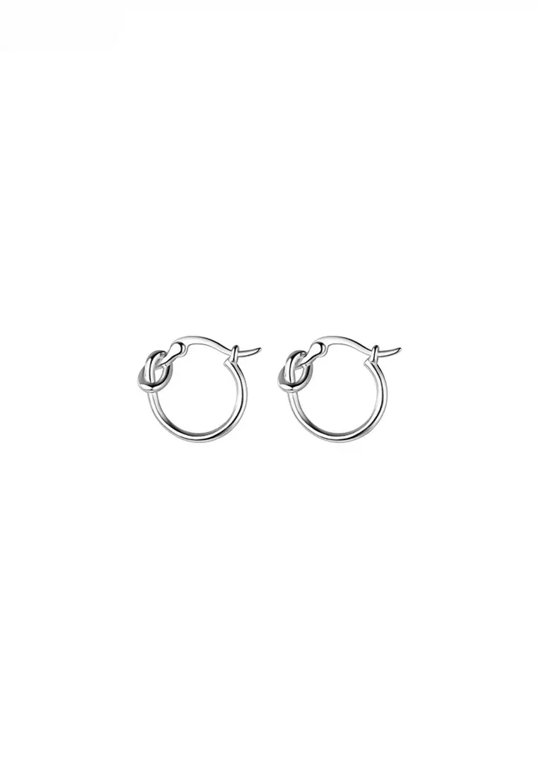 Buy HAPPY FRIDAYS 925 Silver Knot Design Hoop Earrings JW AR