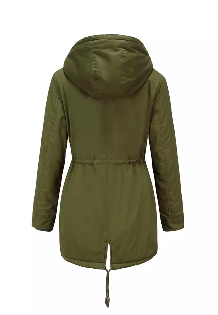 Fleece-lined Hooded Cotton Coat AD-D337
