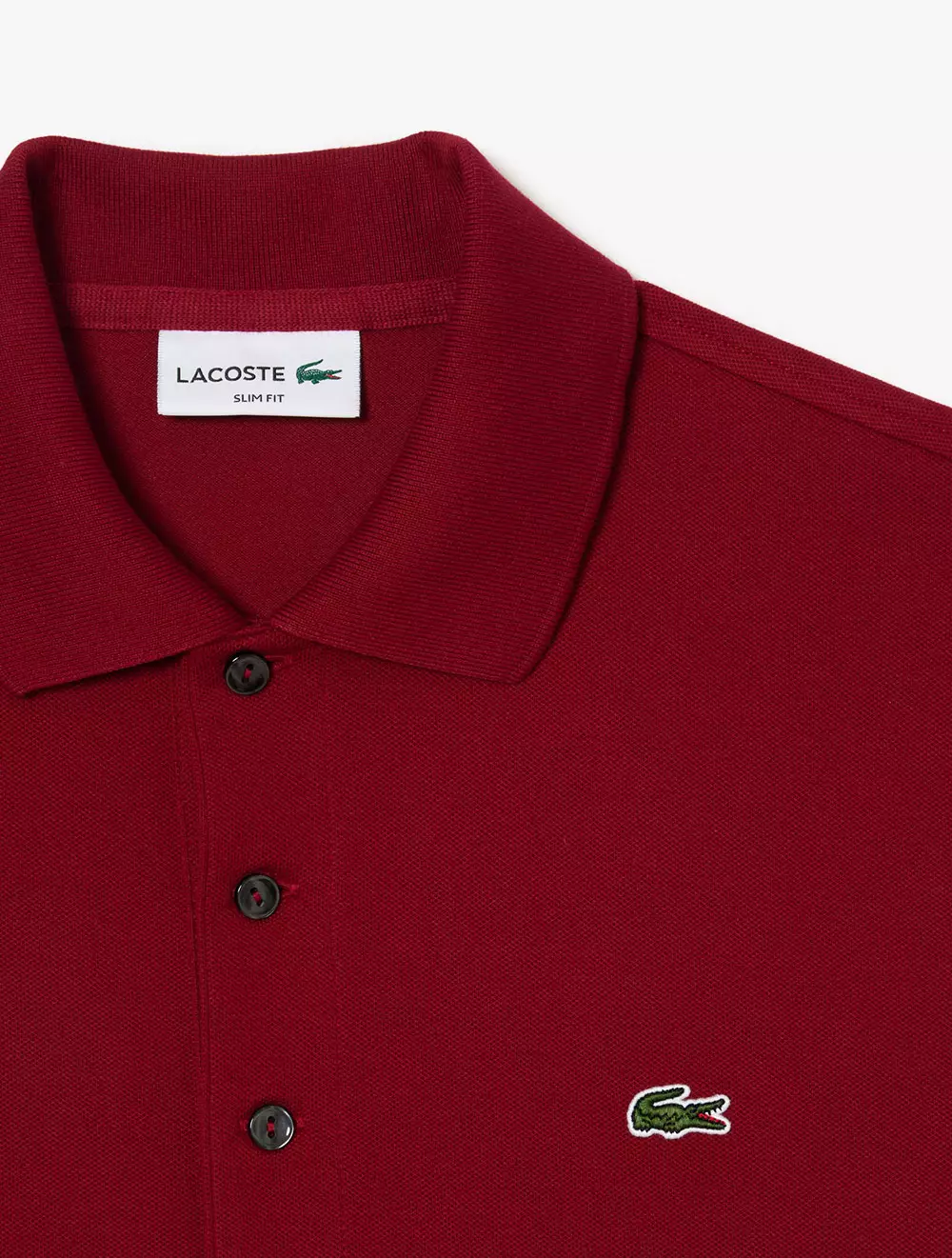 Slim Fit Stretch Mini Piqué Polo Shirt - Red