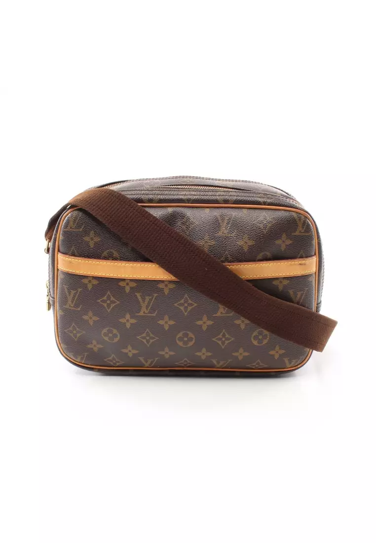 LOUIS VUITTON Reporter PM Monogram Canvas Shoulder Bag Brown