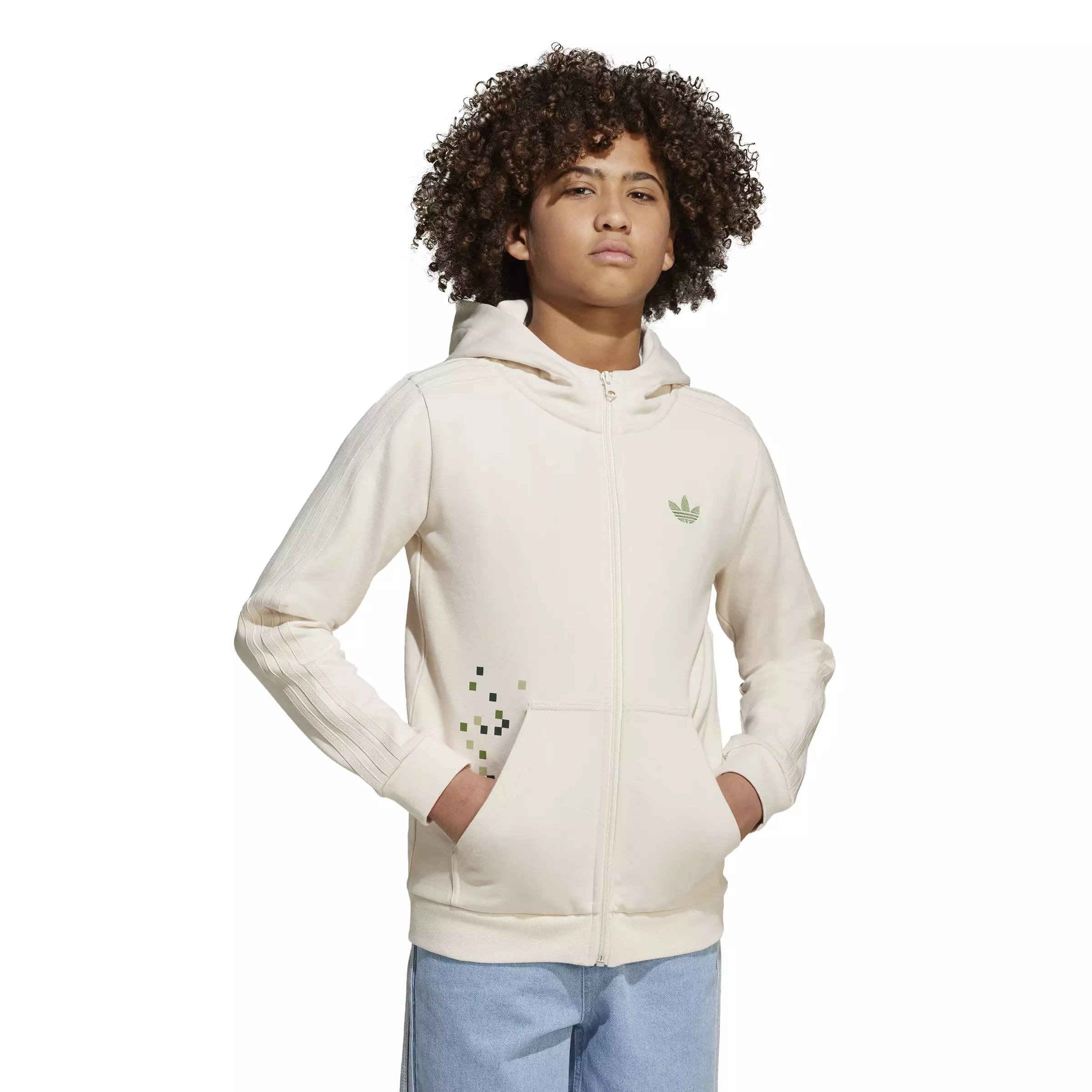 ADIDAS x Minecraft Graphic Hoodie JZ9932 - Hoodie Anak (Putih)
