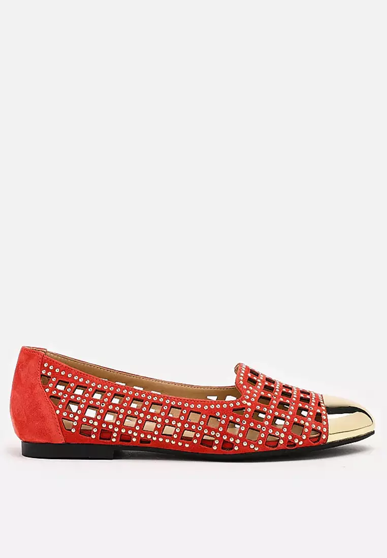 Discount on Pazzion  shoes - SKU: Starling Metal Toe Studs Embellished Flats