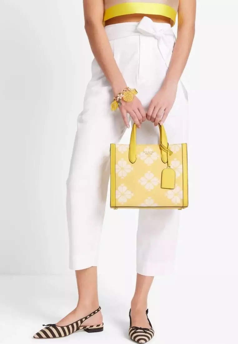 Kate Spade Flower Two-Tone Canvas Manhattan Small Tote Dandelion Yellow Multi
