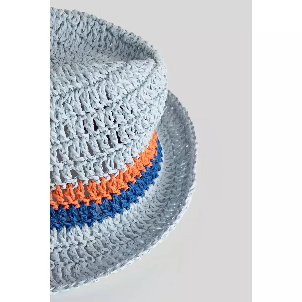 Mothercare Striped Straw Hat - Topi Anak Laki-laki (Abu-abu)